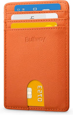 Buffway Mens Slim Wallet, Minimalist Thin Front Pocket Leather Credit Card Holder with RFID Blocking for Work Travel - Image 10