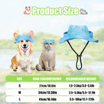 Side profile of blue dog sun hat with ear holes