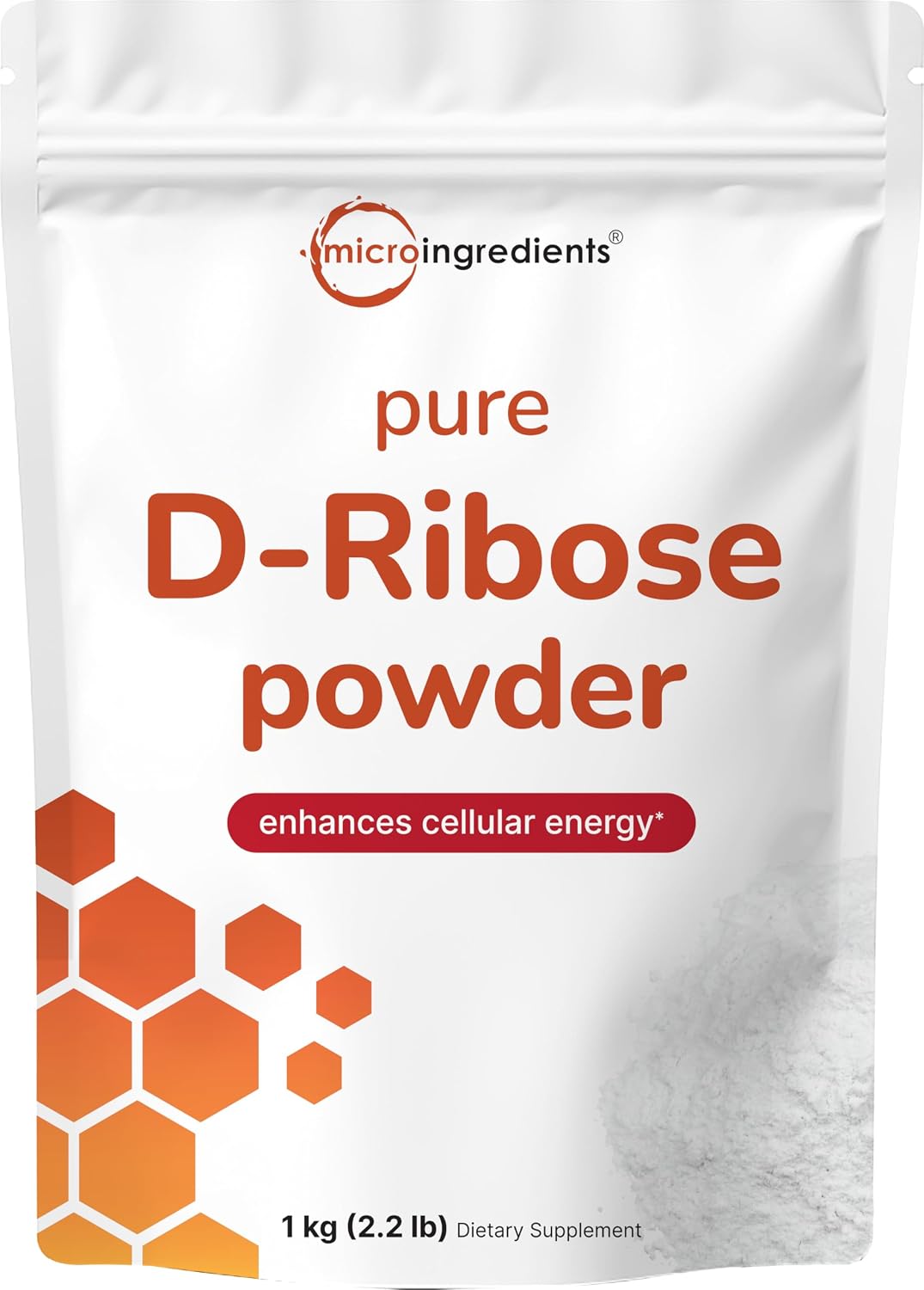 Micro Ingredients Pure D Ribose Powder front view packaging