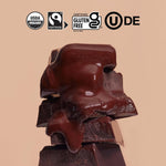 Seventy percent organic cacao dark chocolate bar with sea salt by Hu