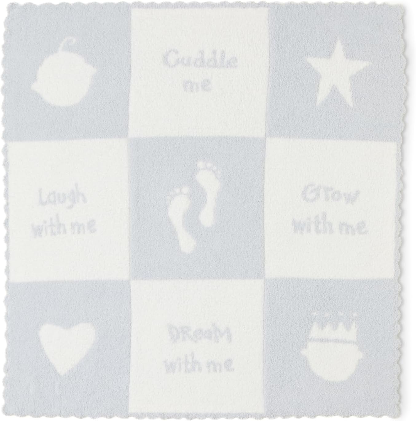 Barefoot Dreams CozyChic Cuddle Receiving Blanket blue pearl front view