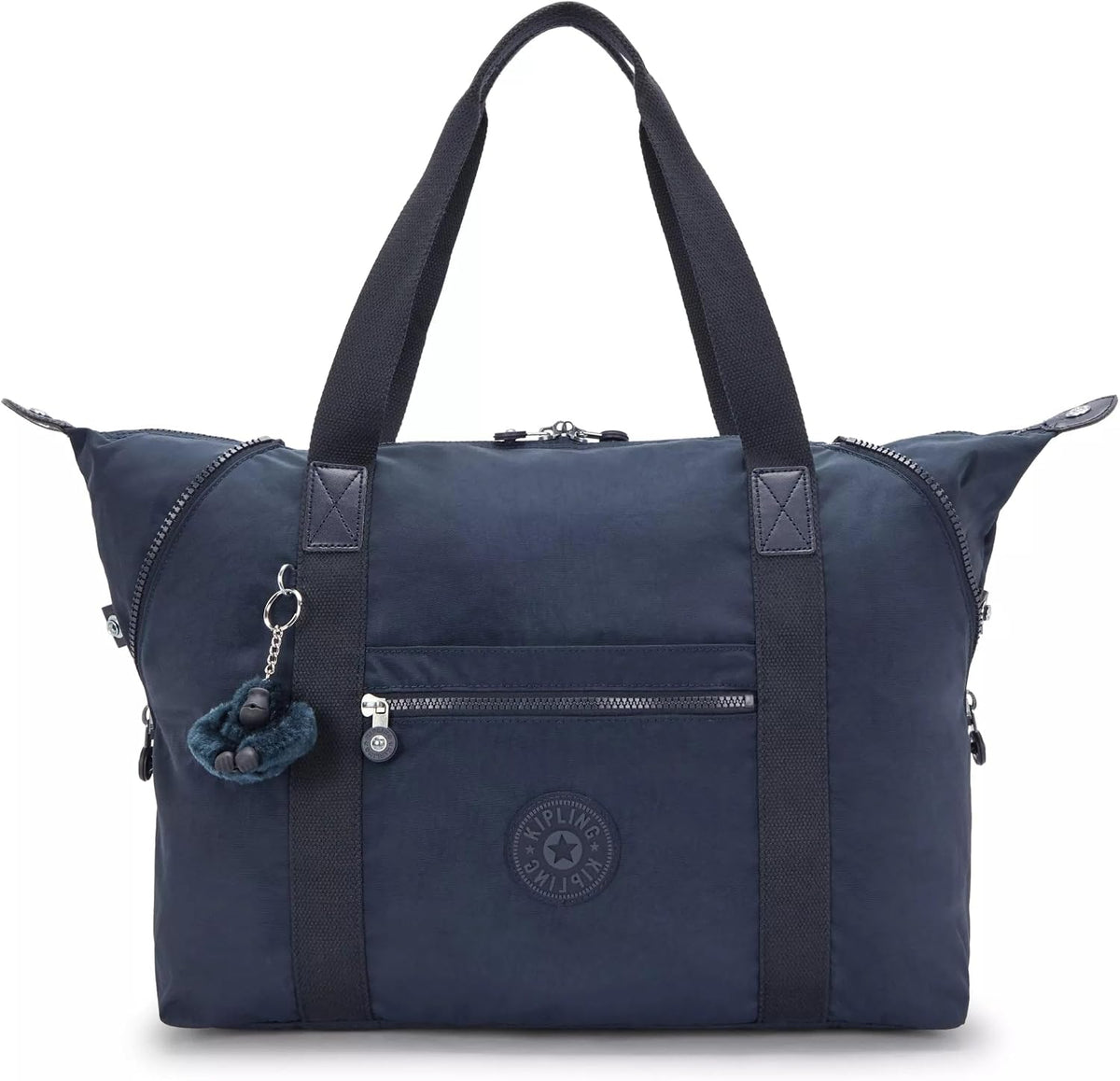 Kipling Art Medium Tote Bag front view in True Blue