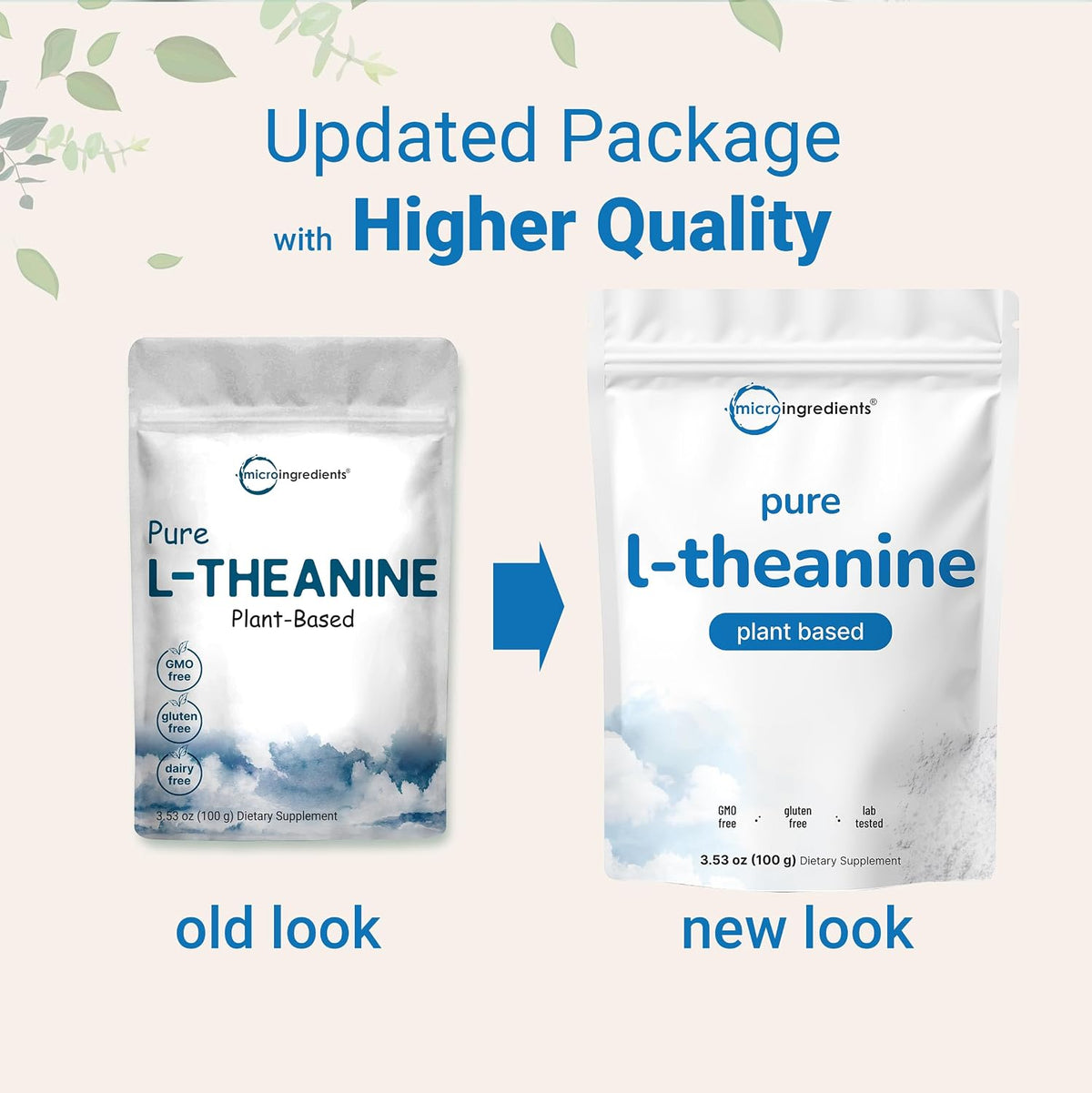 Micro Ingredients Pure L-Theanine Powder fine texture close up