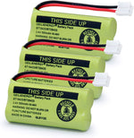 GEILIENERGY BT18433 replacement battery pack front view showing three premium green rechargeable phone batteries.