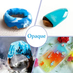 Hand holding a bottle of liquid UV resin pigment during crafting