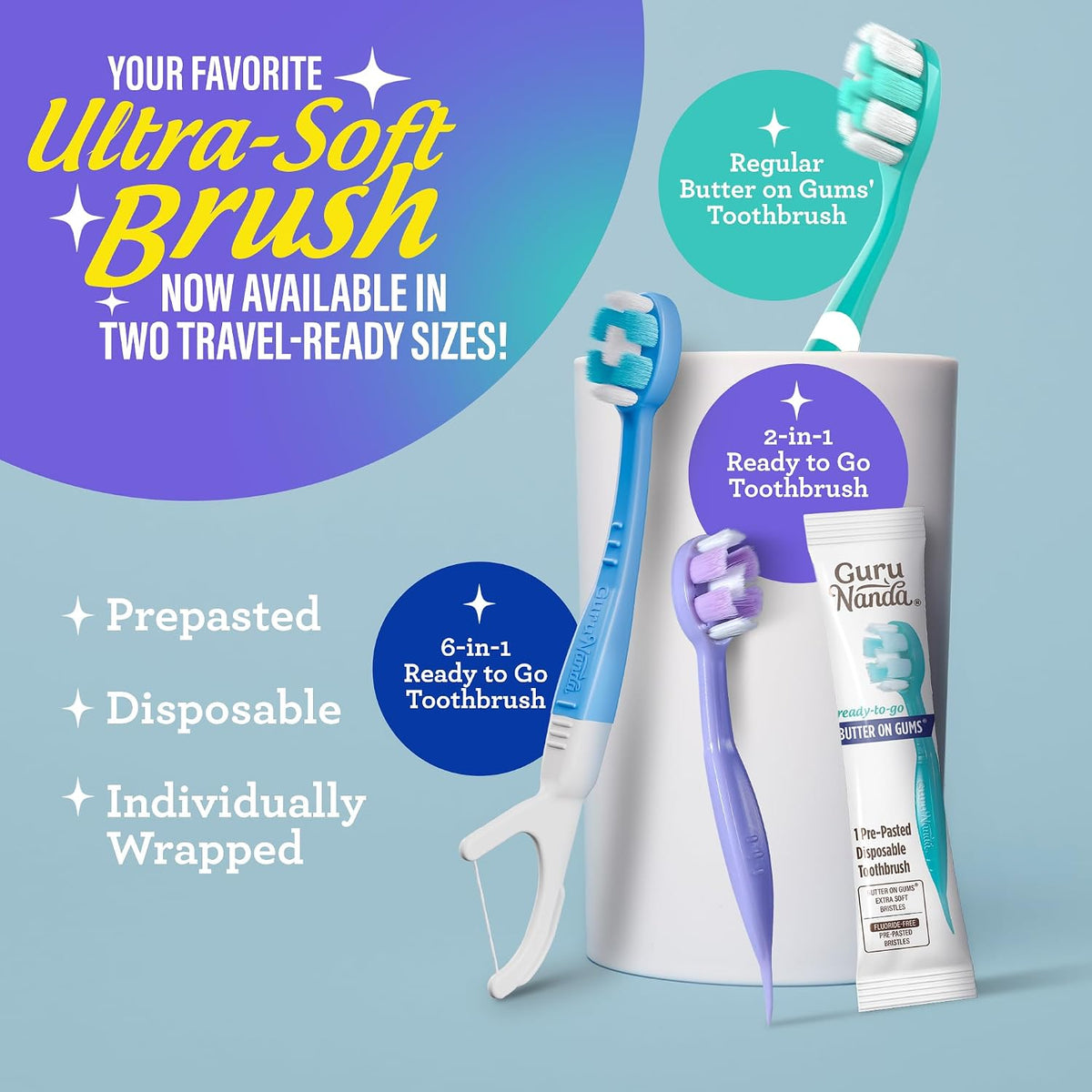 GuruNanda Butter on Gums Toothbrush with Extra Soft Bristles for Sensitive Gums, Soft Toothbrush for Kids & Adults, 2 ct - Image 9