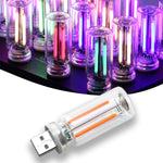 Dozyix touch control retro usb night light front view showing glowing warm white led filaments