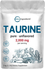 Micro Ingredients taurine powder supplement pouch front view