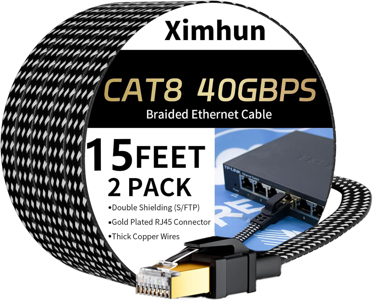 Cat 8 Ethernet Cable 30FT, High-Speed Internet Cable Network Cord | Nylon Braided,with RJ45 Connector, 40Gbps 2000MHz Heavy Duty LAN Cable Indoor&Outdoor for Modem/Router/Gaming/PC - Image 10