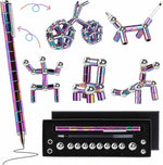 YYMHMF magnetic fidget pen front view showcasing the rainbow color modular design.
