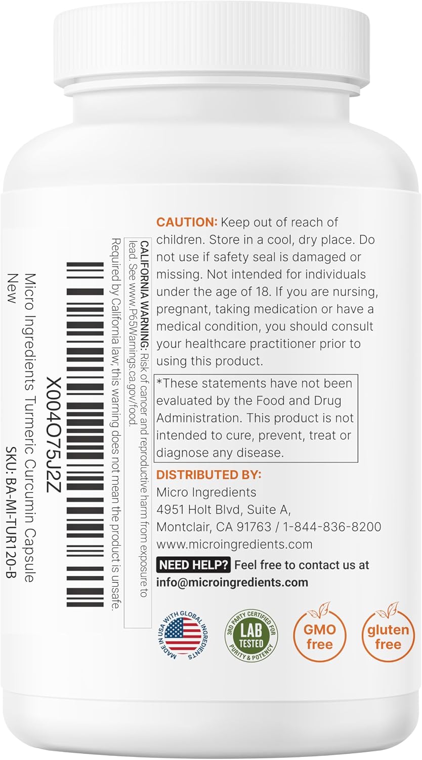 Micro Ingredients pure turmeric supplement full product display