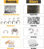 Marstek external circlips arranged by size categories