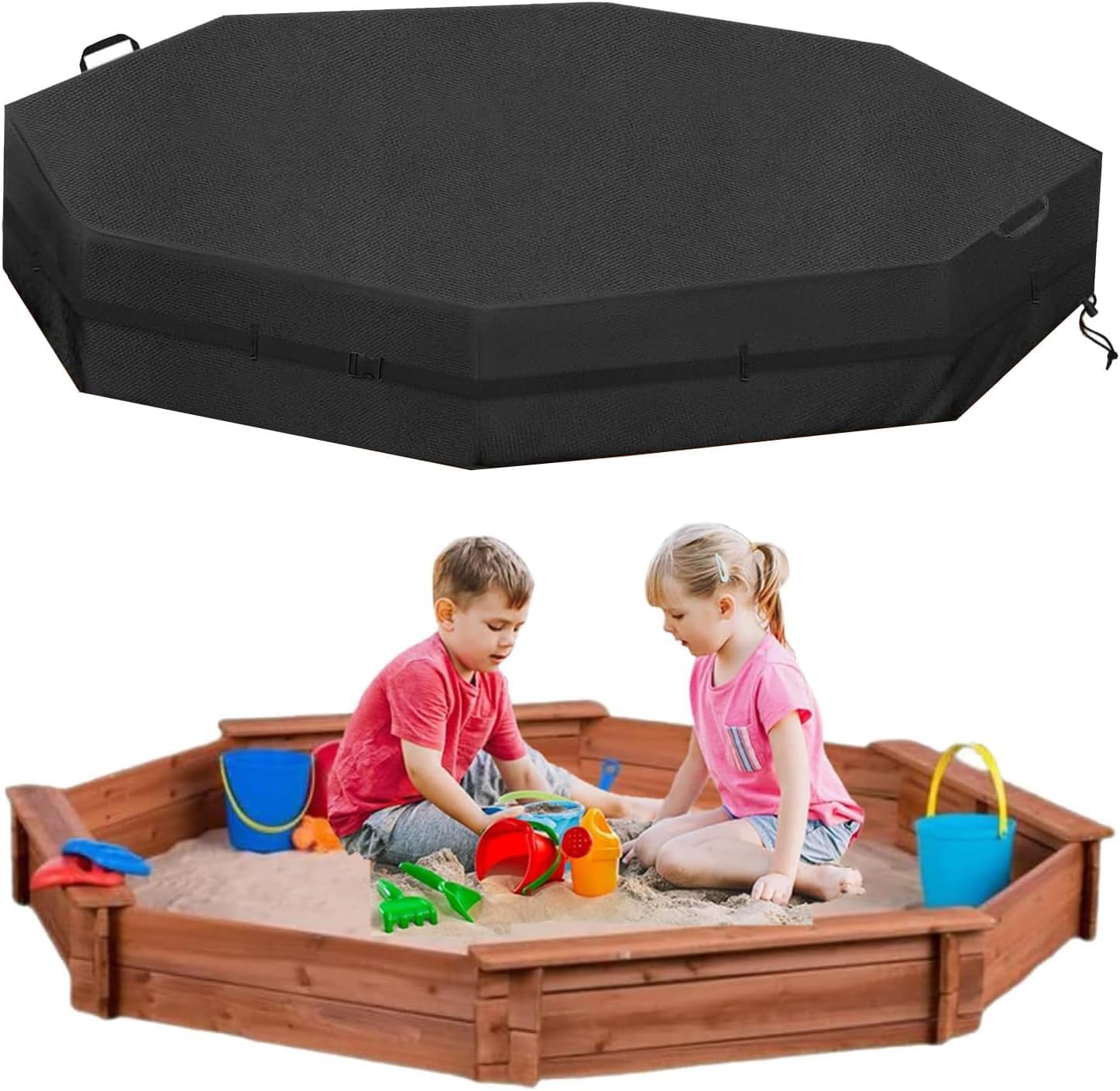 Siruiton octagon sandbox cover black front view