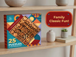 BSIRI natural wood puzzle pieces laid out