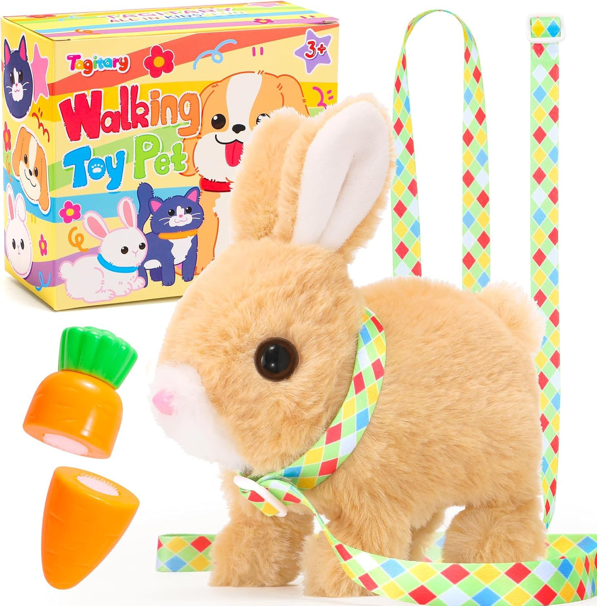Tagitary plush bunny interactive electronic toy front view