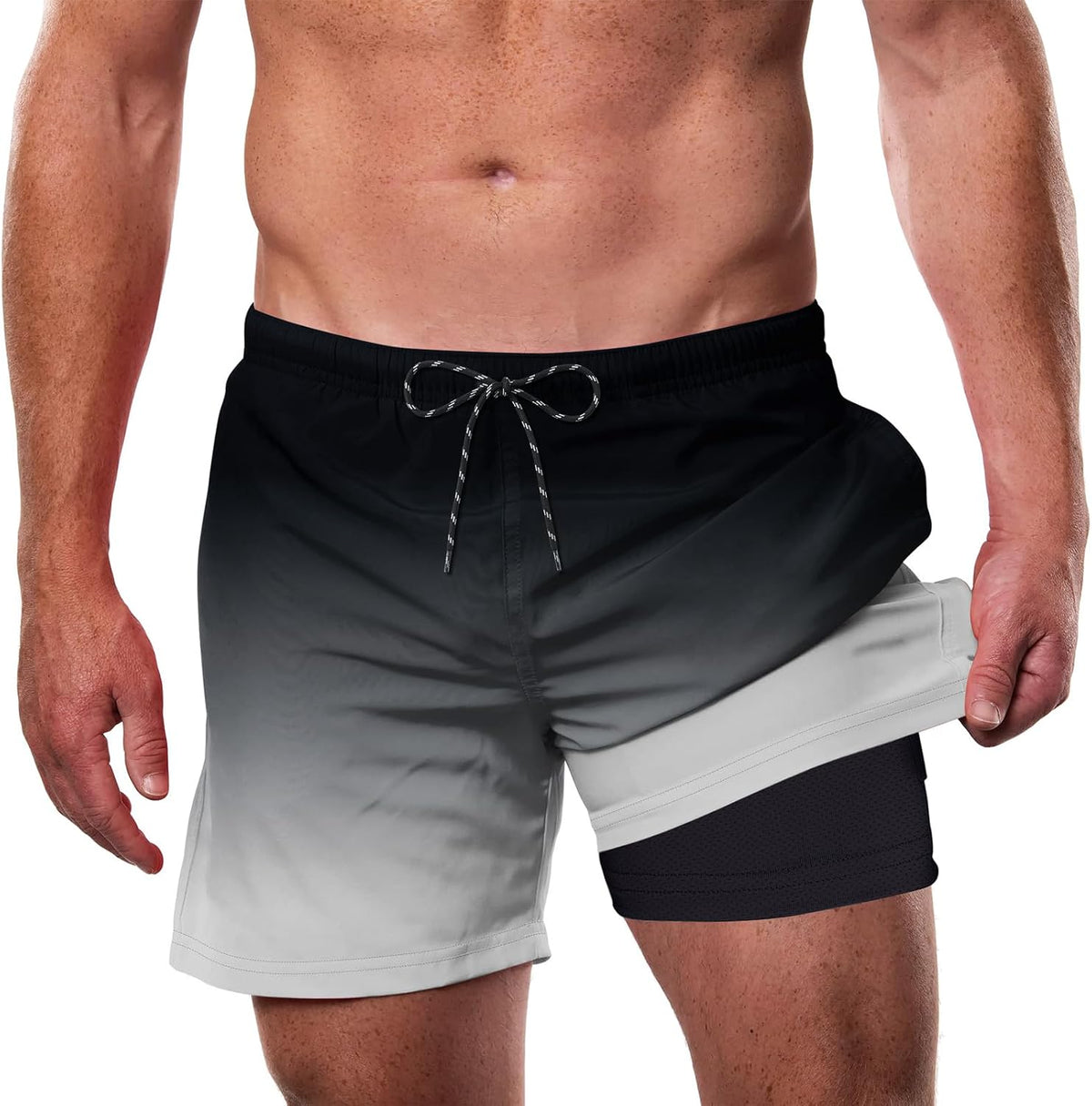 Mens Swim Trunks with Compression Liner 5.5" 2 in 1 Bathing Suit - Image 10