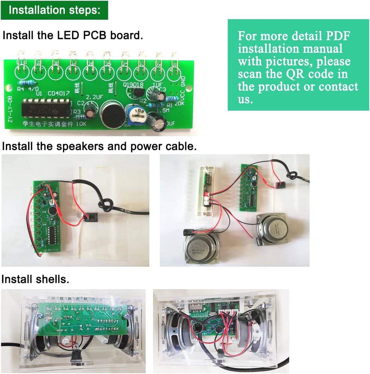ISolderStore electronic speaker kit rhythm flashing LED spectrum