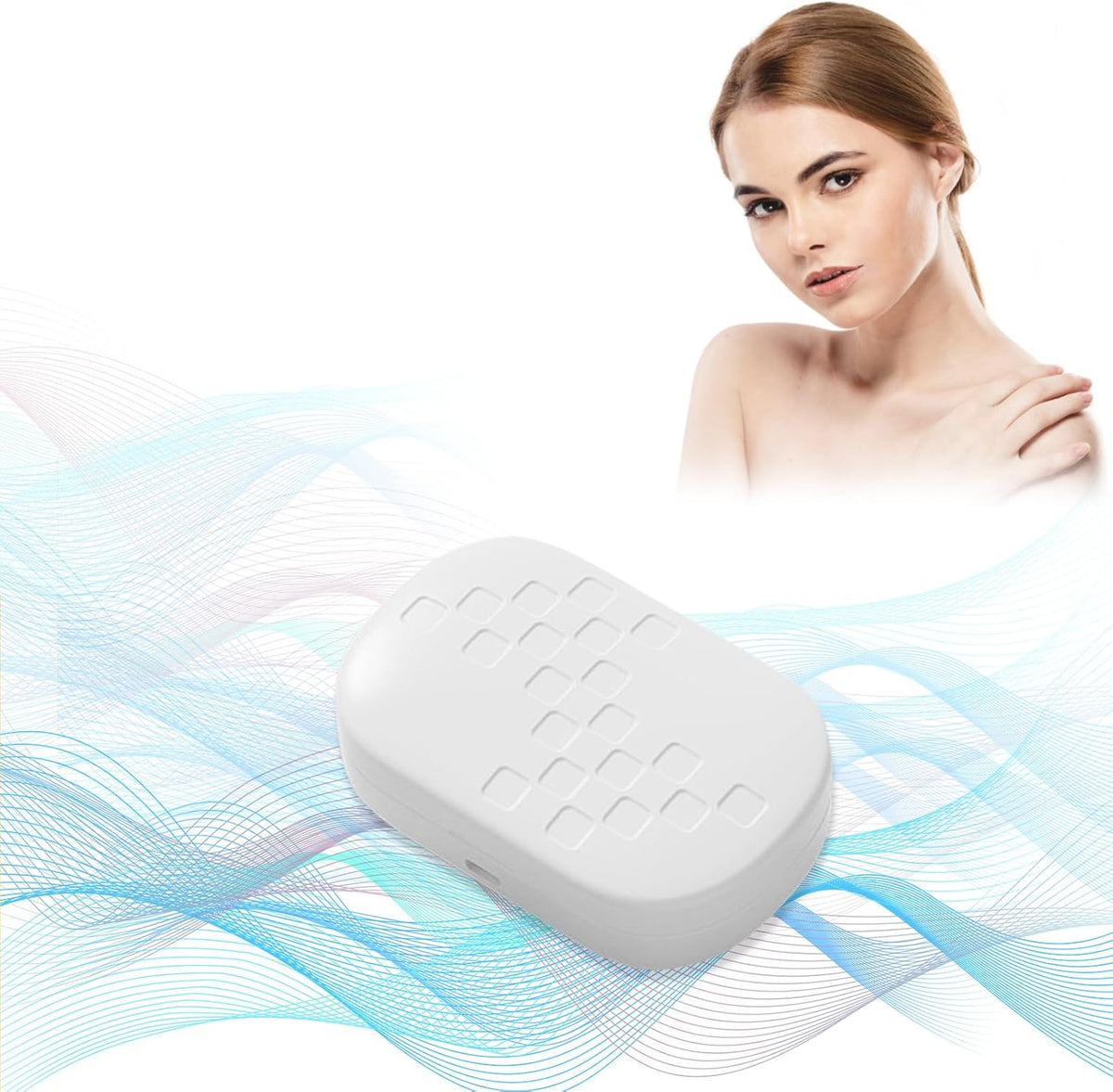 BNXXL SKIN automatic contact lens cleaner machine in white front view showing the sleek compact case design.