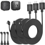 Delilyn weatherproof power cable for Blink Outdoor 4 camera front view showing three count packaging.