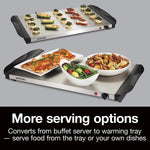 Proctor Silex food warmer with three stainless steel pans