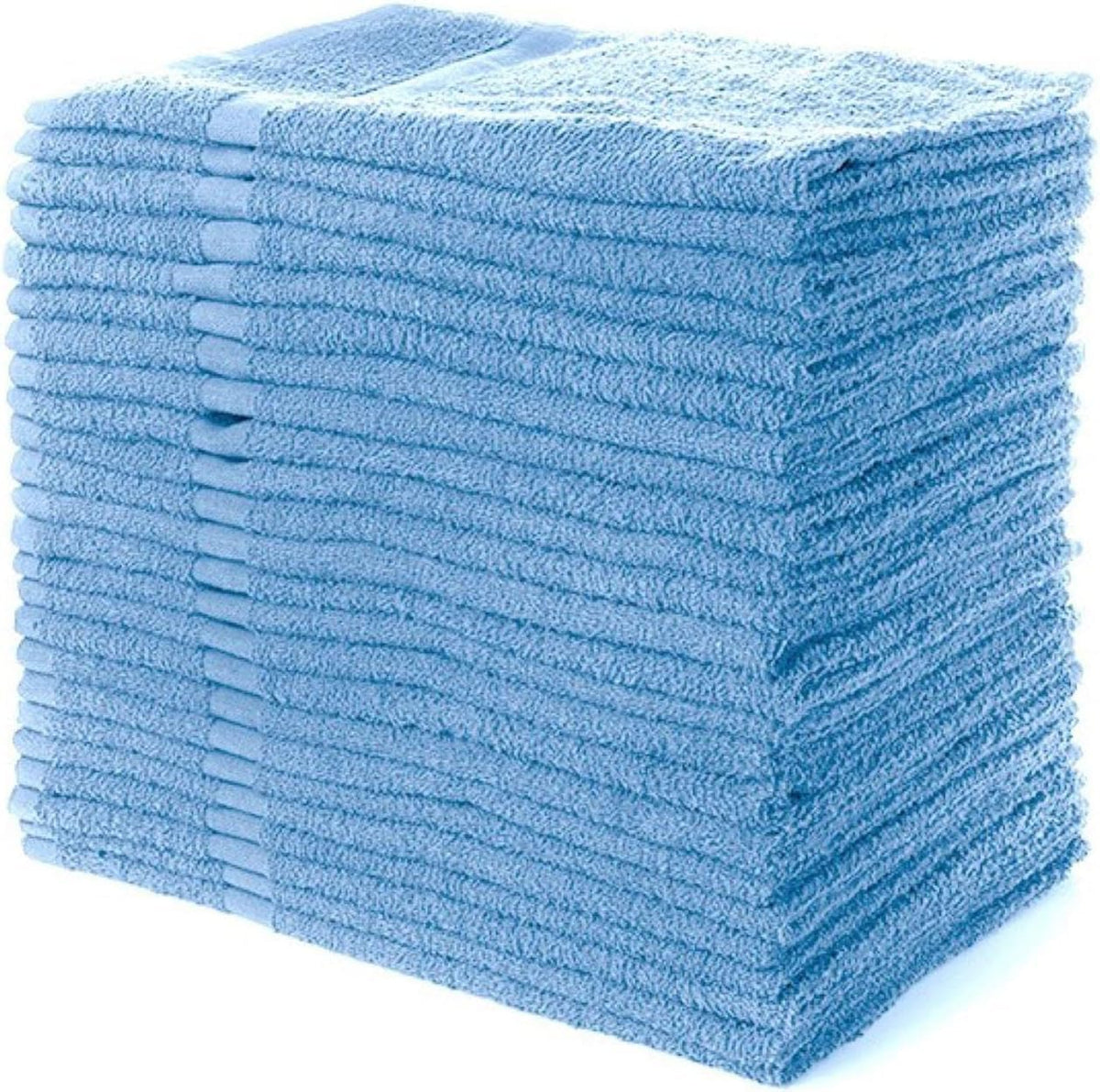 Simpli-Magic 12 pack blue cotton hand towels front view