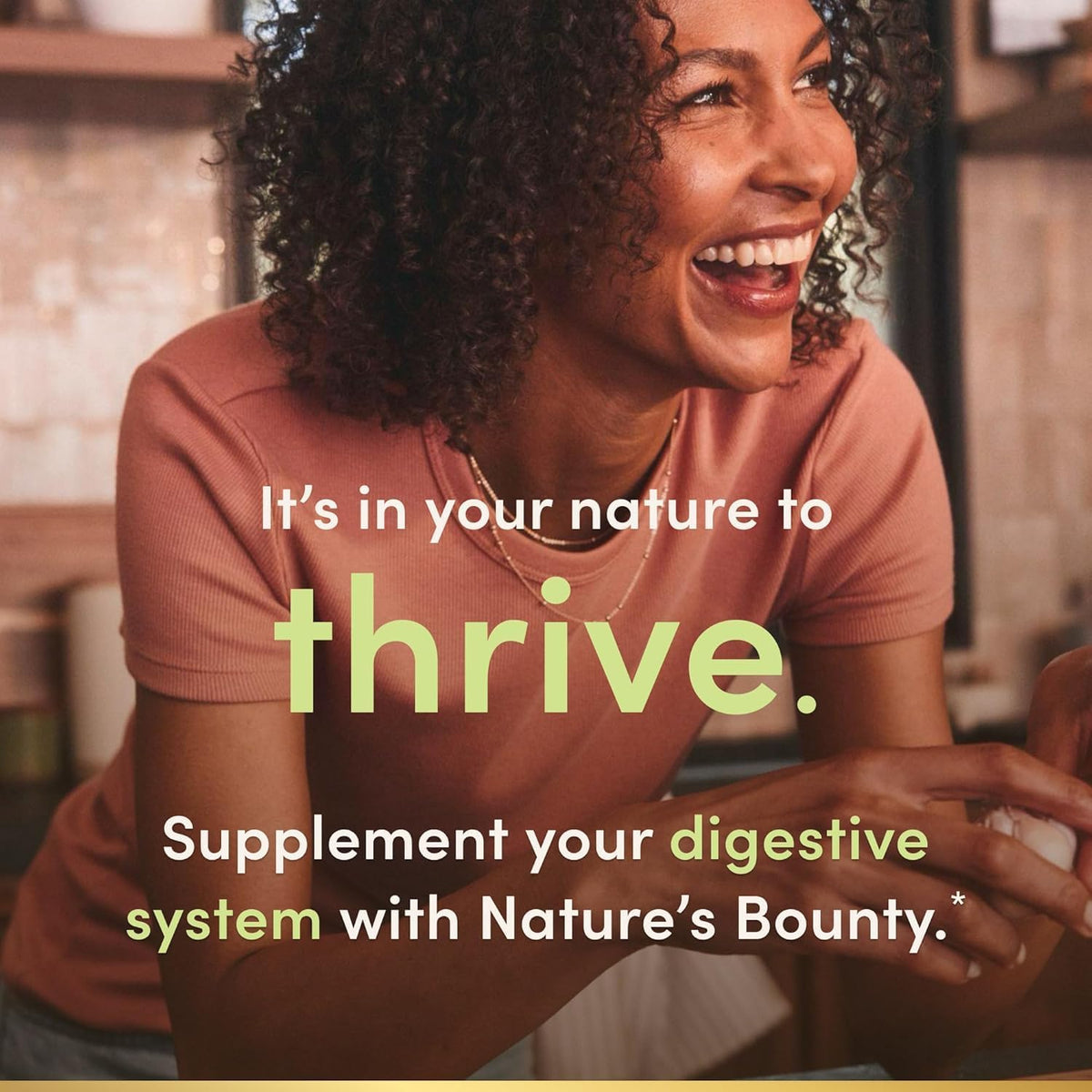 Nature's Bounty Probiotic supplement fact label close-up
