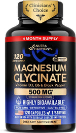 NutraHarmony magnesium glycinate front bottle view
