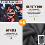 Small dog walking in park wearing Beautyzoo fleece sweater