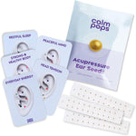 CalmPops Acupressure Ear Seeds front view kit with 24K gold stickers.
