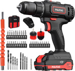 PULITUO'S 20V Cordless Drill/Driver, Electric Screwdriver - 2 Batteries, 30Nm, 21+1 Torque, 2 Speed, Keyless 3/8" Chase Drill with LED Light, Kit for Home (Green) - Image 12