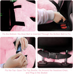 Pink cotton car travel cushion for children back seat comfort