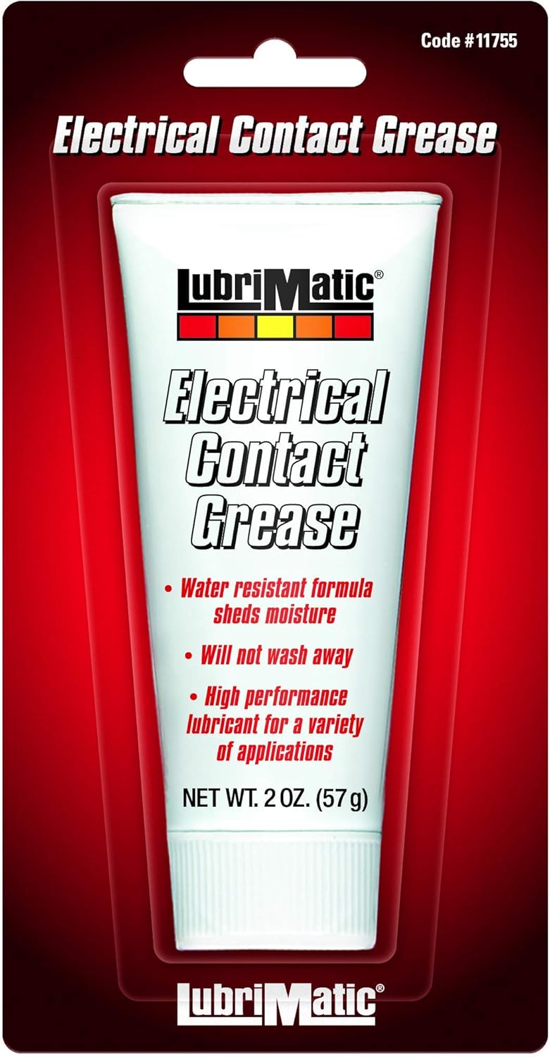 LubriMatic 11755 Di-Electric Contact Grease 2 Ounce front view of the tube package for electrical corrosion protection.