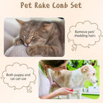 Patelai undercoat rake comb removing loose fur from a long haired dog