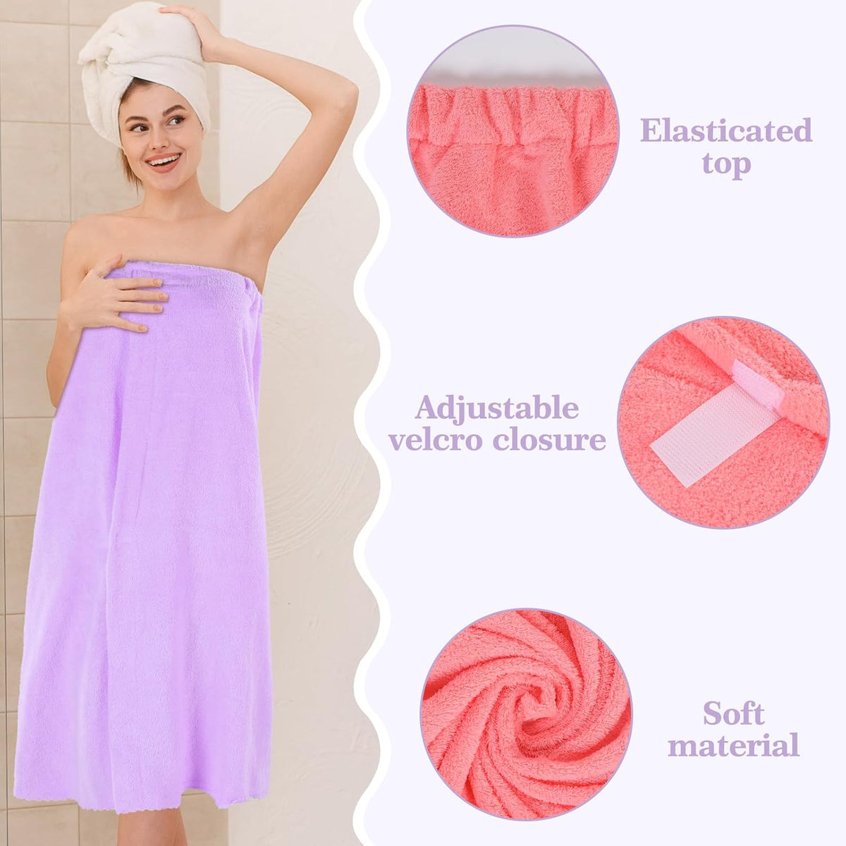 Lloussak microfiber towel wrap in light purple