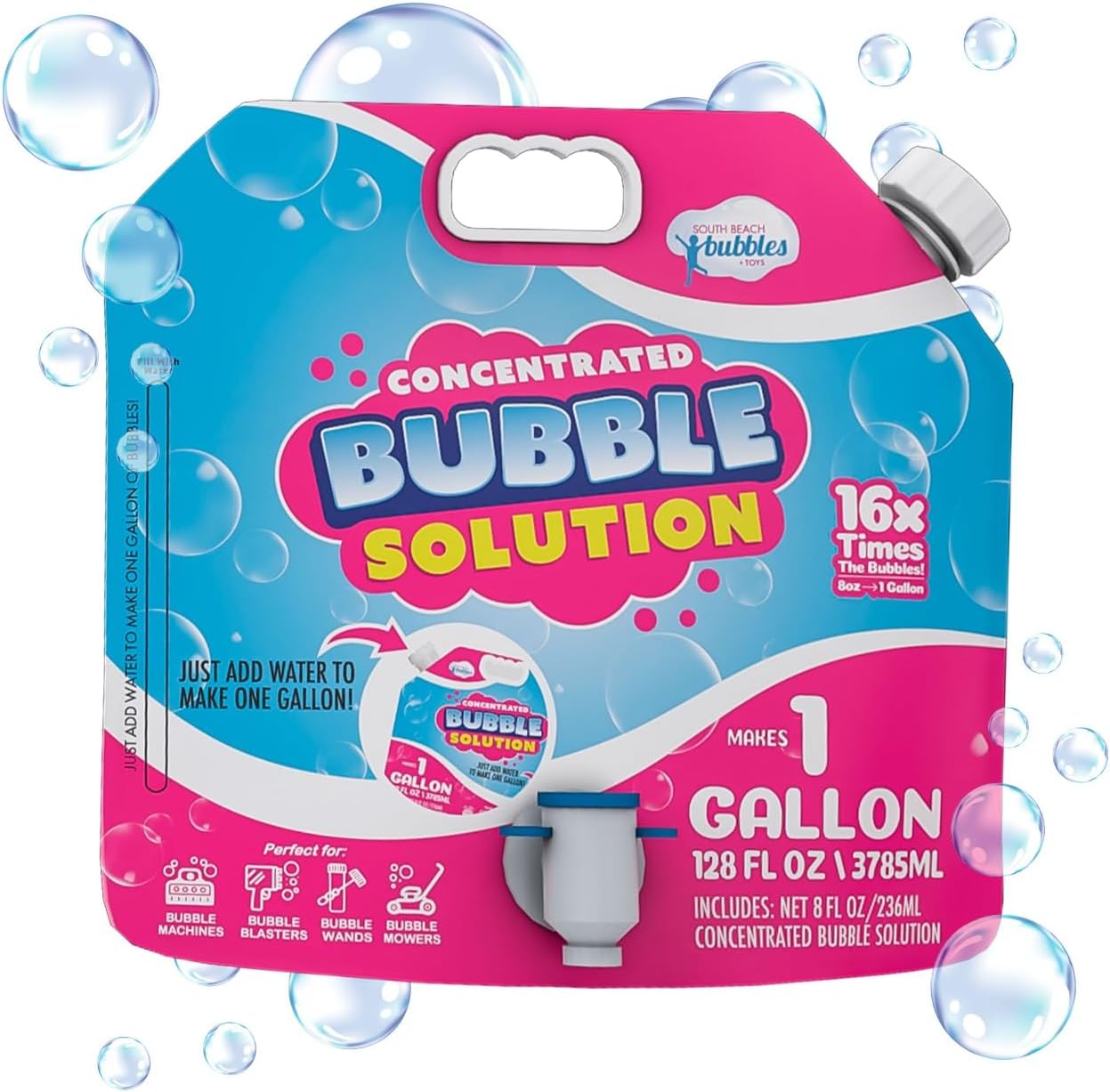 SHAKTISM bubble solution refill pouch front view for kids outdoor play
