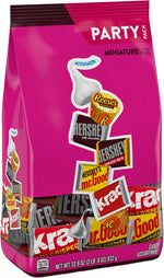 American imported chocolate variety pack featuring miniature Reese's cups and Hershey bars
