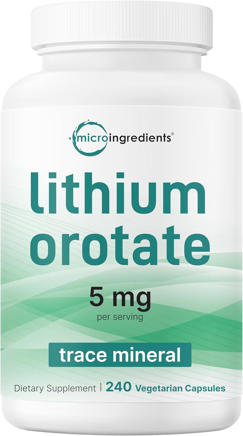 Micro Ingredients lithium orotate front view bottle packaging