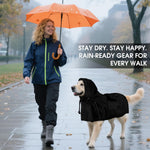 Adjustable hook and loop waistband on black large pet coat