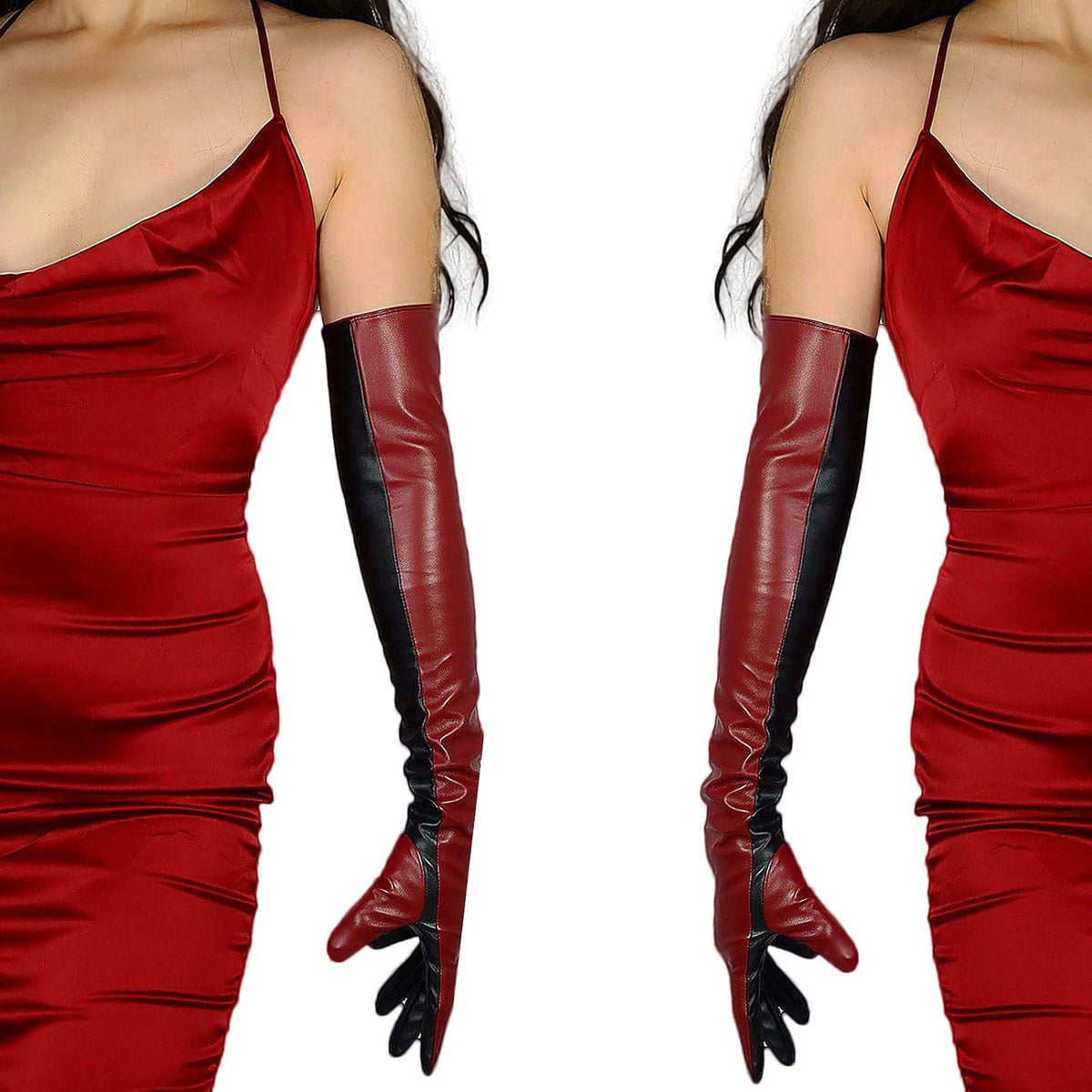 DooWay Women Long Leather Opera Gloves Evening Party Costume Faux Leather Cosplay Dress Accessories 24 inches - Image 11