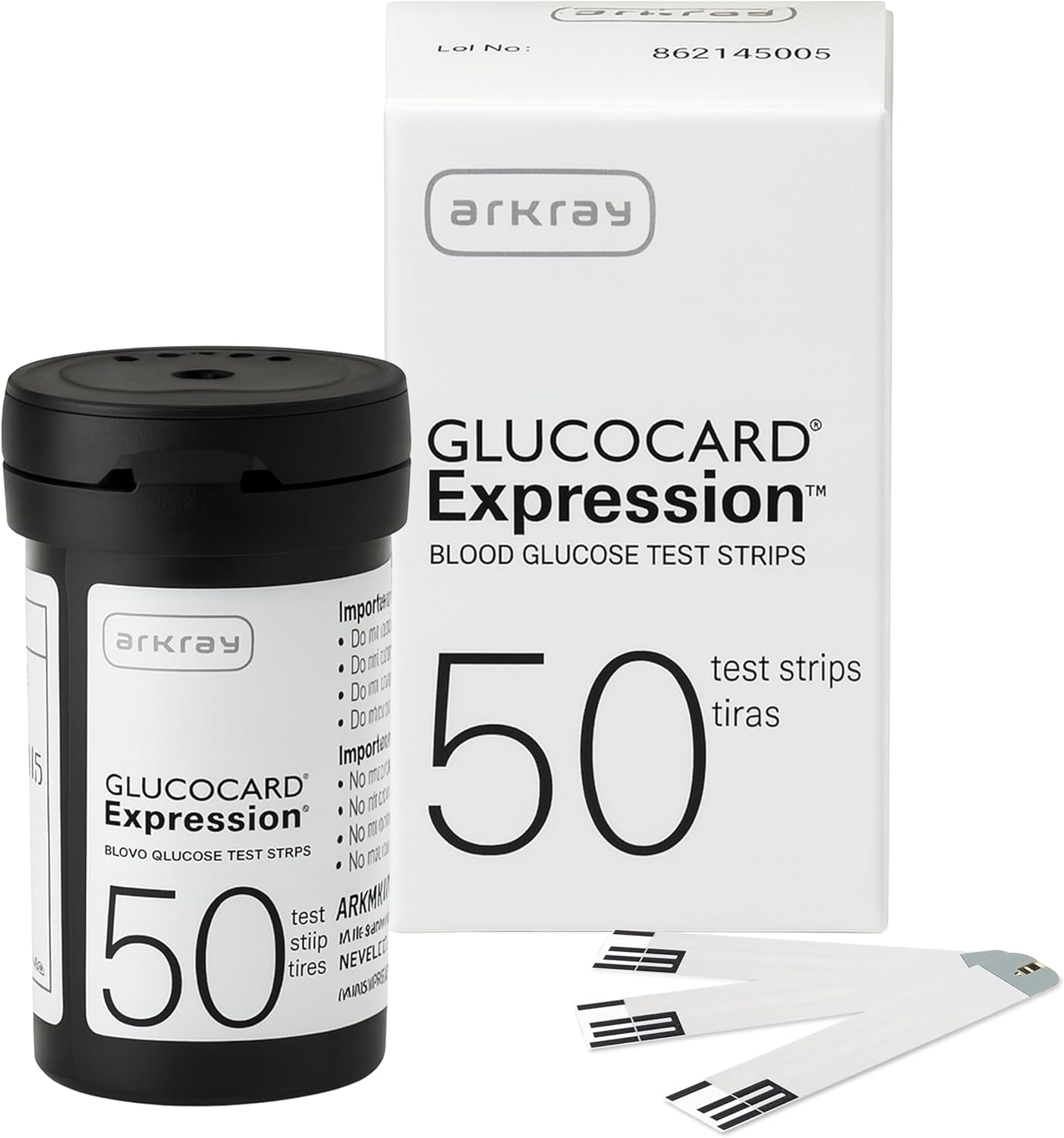 ARKRAY GLUCOCARD Expression Glucose Test Strips - No Coding, 0.8 Microliter & Fast 6-Second Results - Compatible with GLUCOCARD Expression Blood Glucose Meter - 50 Count - Image 1