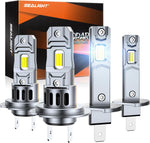 SEALIGHT S2S H1 H7 LED light bulbs combo pack front view showcasing advanced CSP chip technology.
