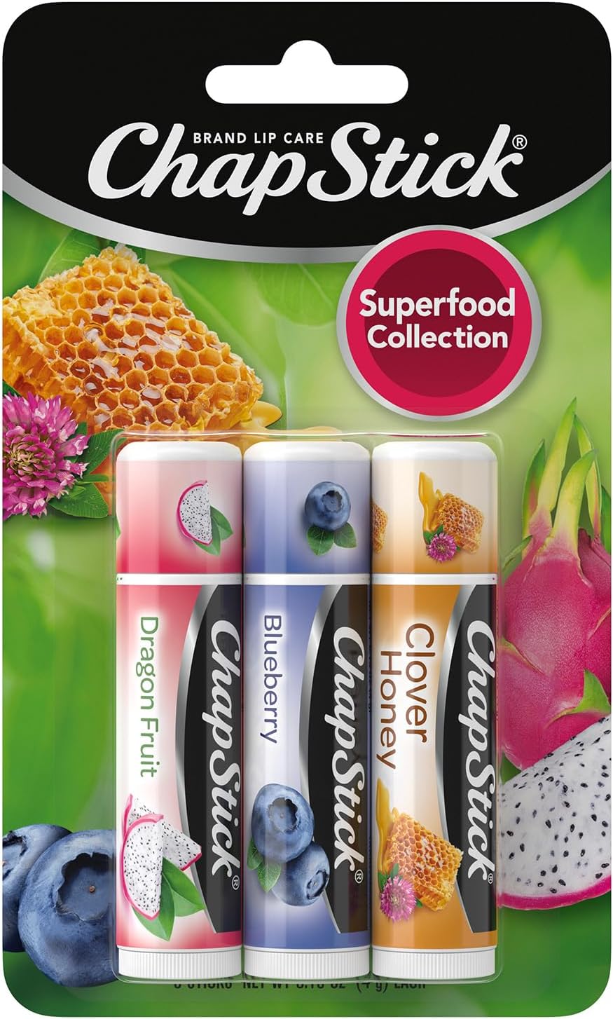 ChapStick Superfood Collection lip balm front view packaging