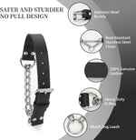 Durable rust resistant stainless steel hardware on genuine leather collar