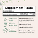 Micro Ingredients Vitamin D3 softgels supplement facts label