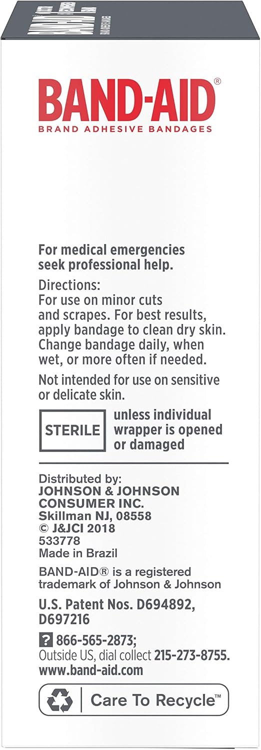 Band-Aid Tough-Strips packaged sterile wrap view