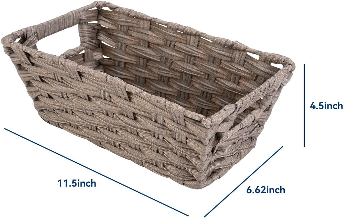 Whitmor gray wash storage tote side angle view