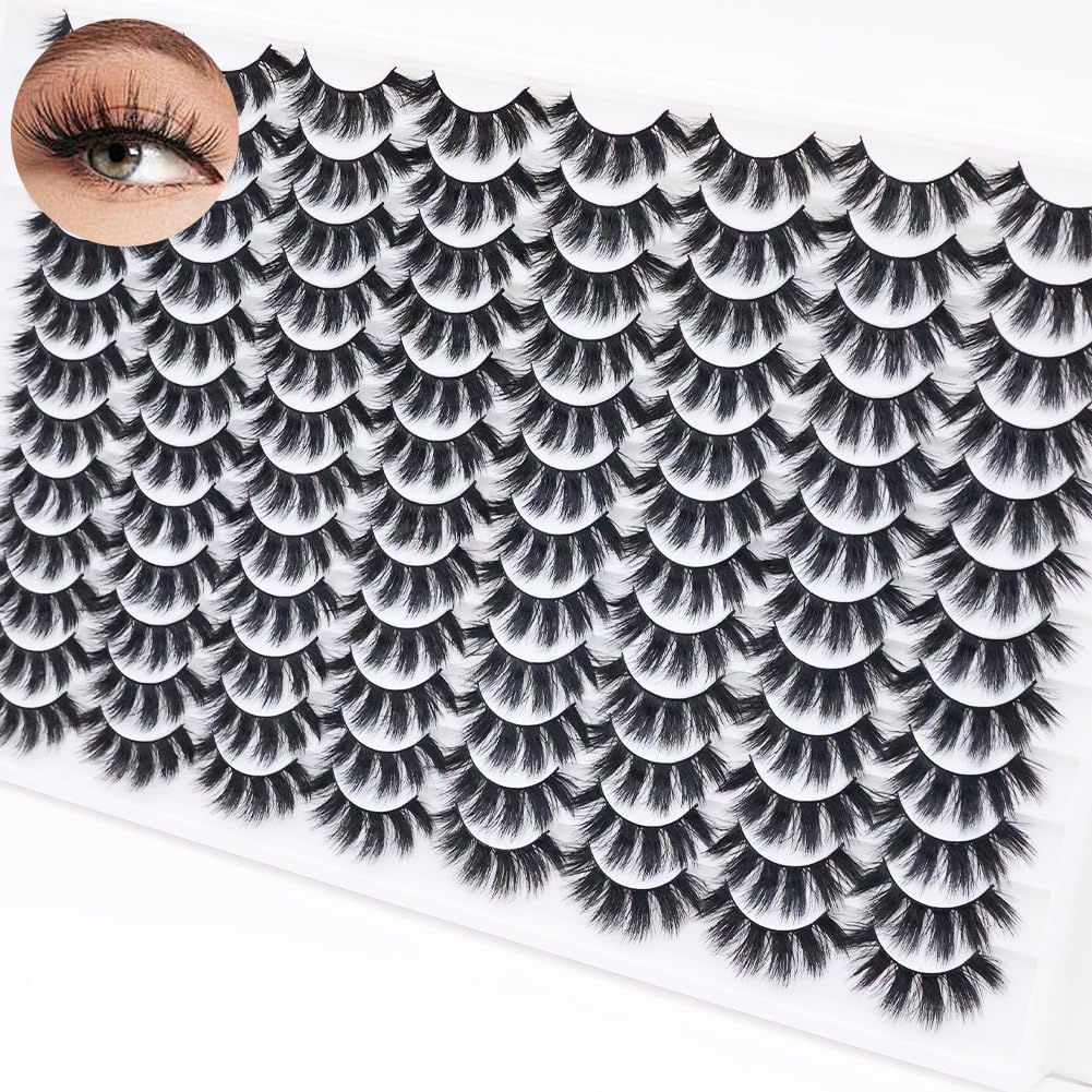Azenlo 48 Pairs False Eyelashes front view of bulk wholesale pack.
