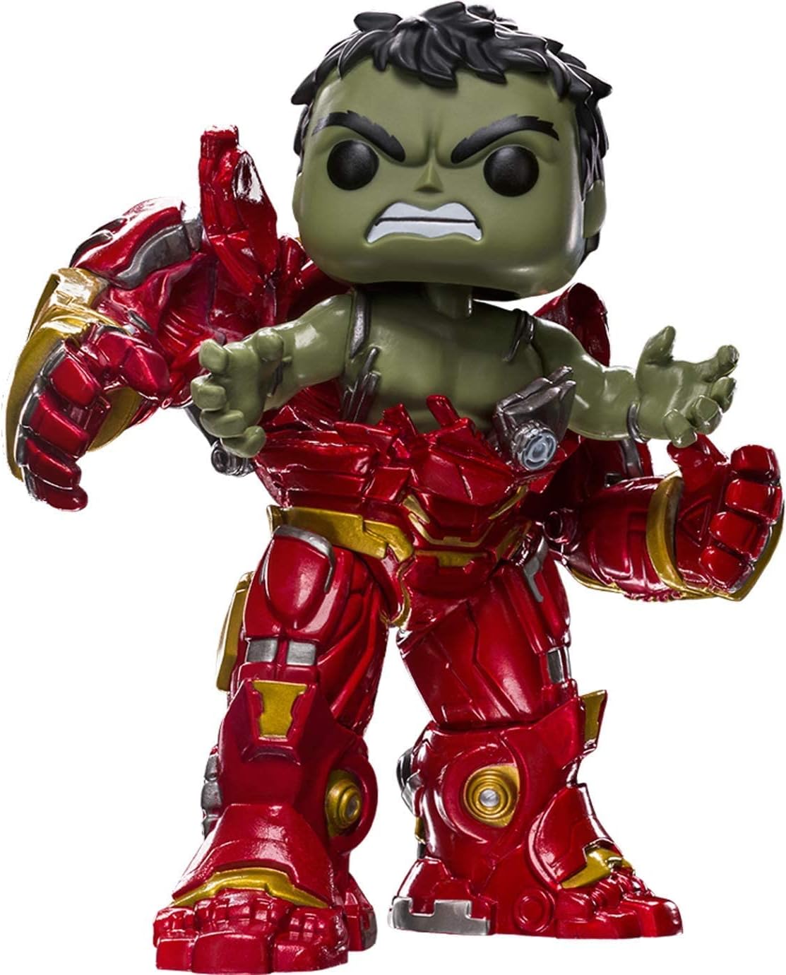 Pop Marvel Hulk Busting Out of Hulkbuster vinyl figure side angle