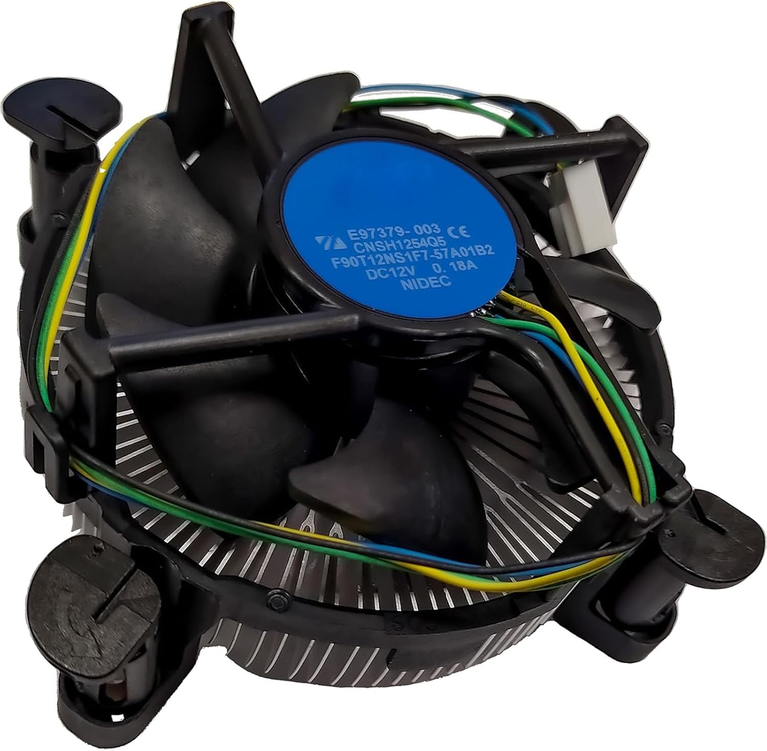 ZYZMOON Intel LGA115x CPU heatsink cooler top view showing the 92mm fan and 4-pin connector wire