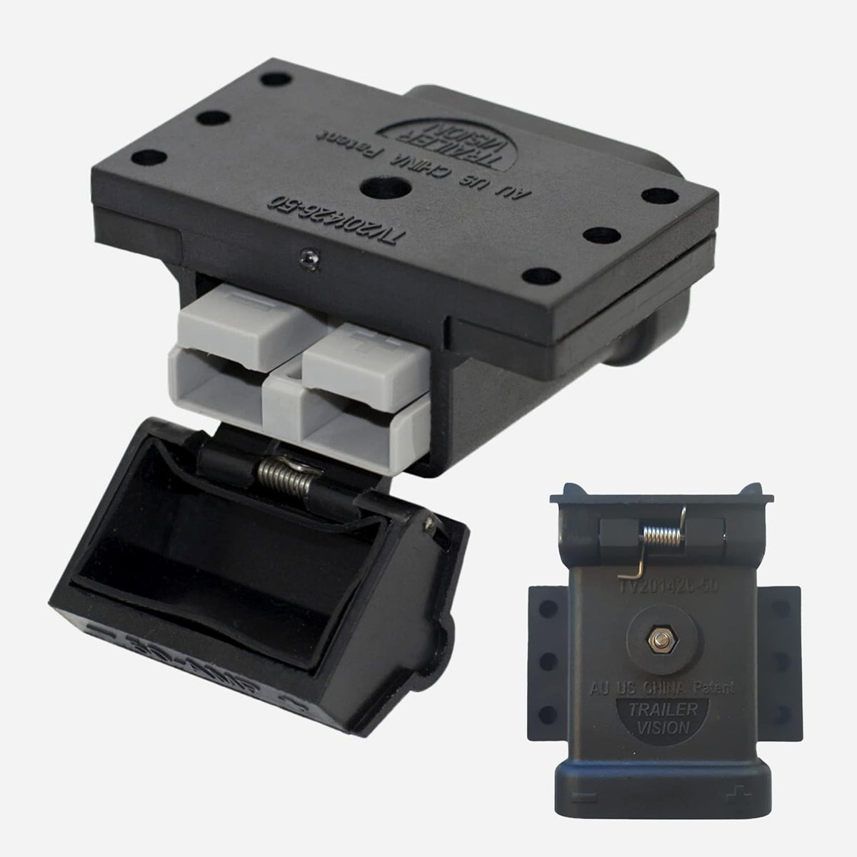 Trailer Vision 50A Battery Boxes Quick Connector Protective Cover Mount Fits Gauge 6-12 AWG 50 Amp Anderson Plug Assembly - Recovery Winch Jumper Cable Trailer Forklift Truck Solar UTV RV 4WD (Black) - Image 9